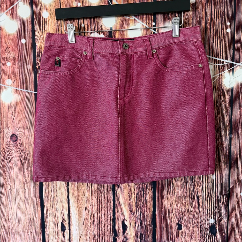 Vintage Guess Jeans Pink Denim Mini Skirt Y2K Size 32